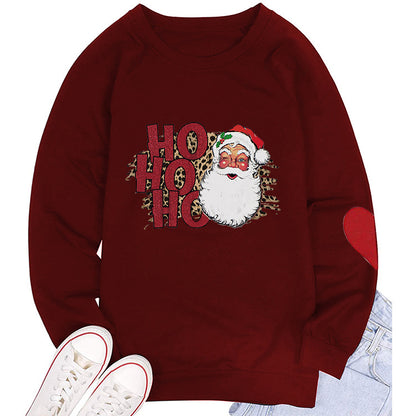 Santa Print Crew Neck Sweatshirt
