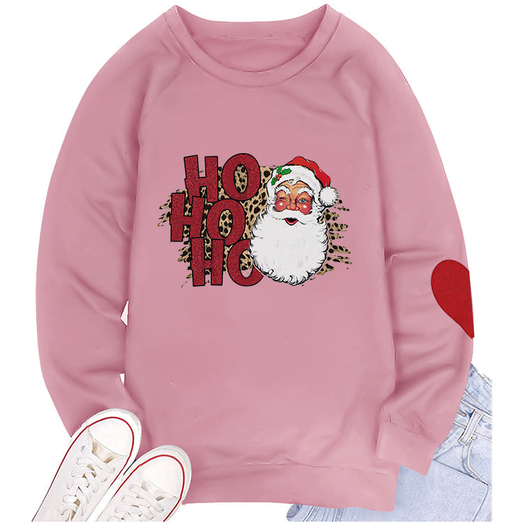Santa Print Crew Neck Sweatshirt